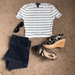 ribbed stripe crop top